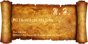 Milkovich Hilda névjegykártya